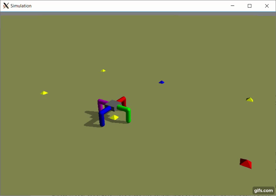 Quadruped robot evolved with a genetic algorithm
